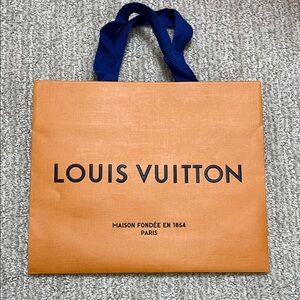 Louis Vuitton Tangerine Gift Bag with Navy Handles